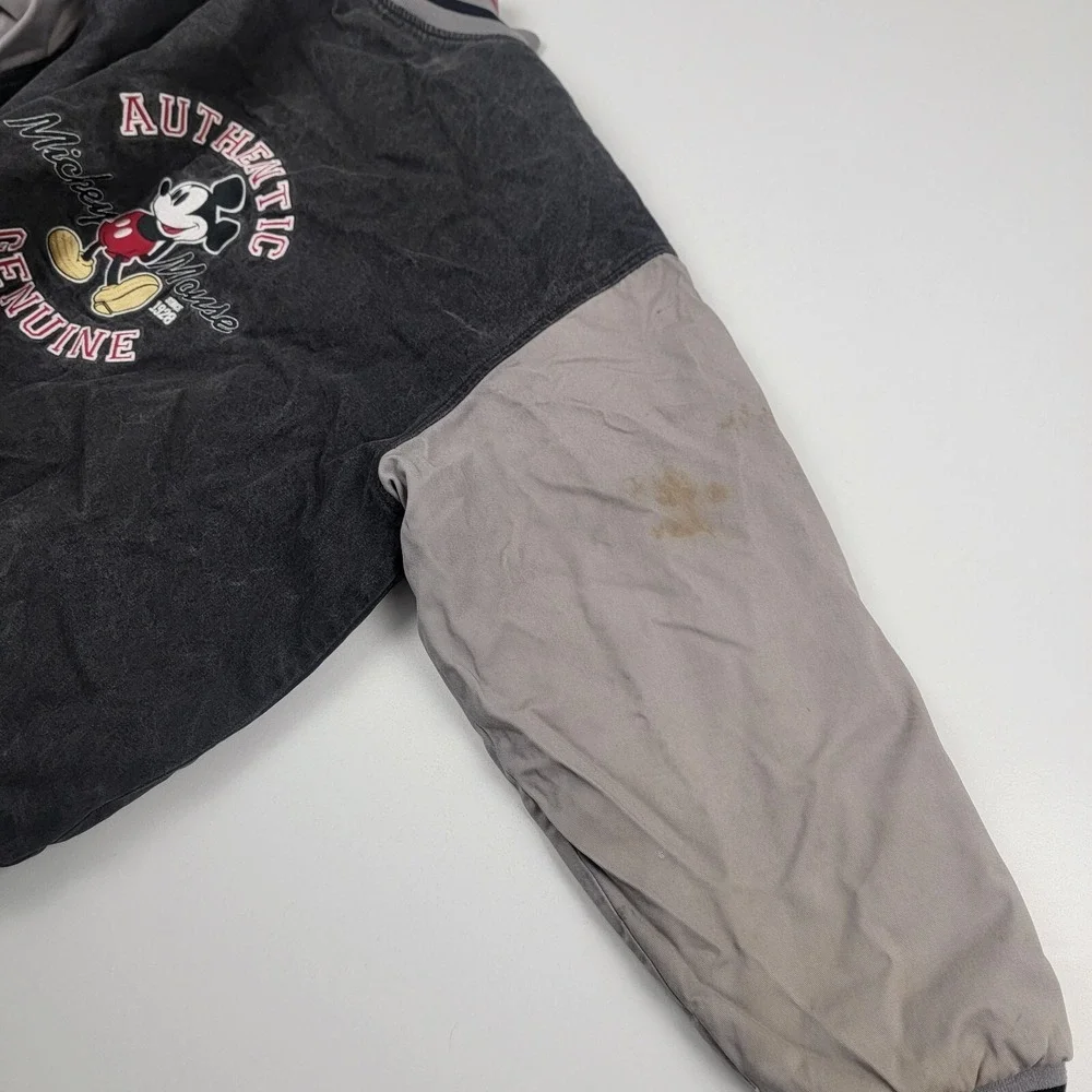Vtg 90s Disney Store Mickey Mouse Letterman jacket size XL Full Zip Description